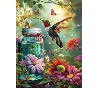 Fleurs Naturelles Oiseaux Puzzle 120 Pièces pour Adultes, Puzzle Impossible, Puzzles Classique pour Adulte, Puzzles Coloré Jeu de Famille et Team Building