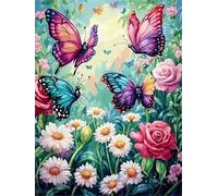 Fleurs Naturelles Papillons Puzzle 120 Pièces pour Adultes, Puzzle Impossible, Puzzles Classique pour Adulte, Puzzles Coloré Jeu de Famille et Team Building