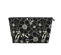 Fleurs Noires et Blanches, Trousse de Toilette Trousse de Maquillage Sac à cosmétiques Trousse de Toilette de Voyage Portable