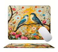 Fleurs Oiseau Tapis de Souris 200 x 150 mm, Tapis de Souris Gaming de Haute Précision, Bords Cousus, Base en Caoutchouc Antidérapante, Glisse Ultra-Douce et Un Suivi Optimal, Travail Domicile s0z-245