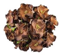 FLEURS PAPIER Gardena 2 tonnes chocolat brun 35mm - 25pcs