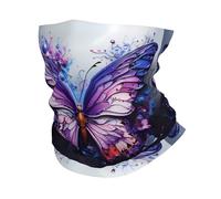 Fleurs Papillon Violettes Imprimées Cache-Col Anti-UV Headwrap Unisexe Bandana pour Course À Pied Vélo Respirant Echarpe Gaiter