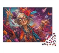 Fleurs Plumes Lunettes 1000pcs pour Adultes Mini Puzzle Cadeau | 52x38cm Carton Décor Salon Structure Durable Cadeau D'anniversaire Soulagement De L'anxiété