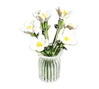 Fleurs polyvalentes - Vase à fleurs miniature en verre de 168 g - Esthétique avec bouquet de fleurs - Vase transparent - Décoration de table pour chambre à coucher, salon, salle de bain, intérieur