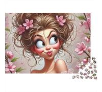Fleurs pour Fille de Dessin animé 1000 Pièces Puzzle pour Adultes Carton sans Odeur Anti-Stress pour S'amuser pour Adolescents 14+ Édition Limitée 52x38cm/1000pcs