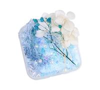 Fleurs préservées durables en résine avec perles de verre et galets décoratifs pour la maison, cadeau décoratif pour la maison, fournitures de bijoux en fleurs séchées légères