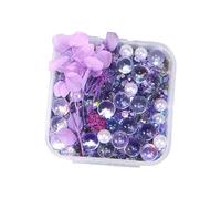 Fleurs préservées durables en résine avec perles de verre et galets décoratifs pour la maison, léger, fournitures de bijoux en fleurs séchées