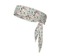 Fleurs printanières ravissantes, Roses Bleues et Roses, Feuilles Vertes, Couleurs Douces, Bandeau de Sport à Nouer derrière la tête, Bandeau Multi-usages pour Hommes et Femmes