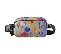 Fleurs rétro avec peinture à l'huile colorée Sentez-vous à la mode rein rein rein pour petits hommes d'affaires petit avec sangle réglable pour l'entraînement course à pied randonnée bolsa paire