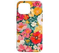 Fleurs Rétro des Années 70 Et 80, Contour Noir, Art Coque pour iPhone 16 Pro Max