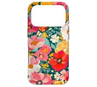 Fleurs Rétro des Années 70 Et 80, Contour Noir, Art Coque pour iPhone 17 Pro