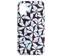 Fleurs rétro en Prune et Bleu Clair Coque pour iPhone 16 Plus