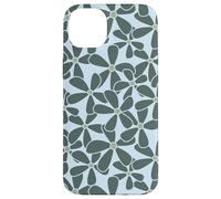 Fleurs rétro printanières joyeuses en Jade fumé et Bleu Layette Coque pour iPhone 14 Plus