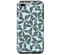 Fleurs rétro printanières joyeuses en Jade fumé et Bleu Layette Coque pour iPhone 7 Plus/8 Plus