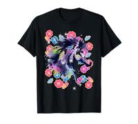 Fleurs rétro Vintage Cheval Fille années 60 et 80 T-Shirt