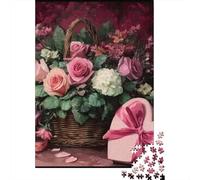 Fleurs romantiques Premium Carton 1000 Pièces Arrangement Floral Saint-Val Puzzle, Défi Éducatif Adultes/Adolescents, Soulagement Stress, Cadeau Seniors/Adolescents 38x26cm/1000pcs