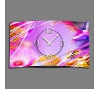 fleurs roses horloge murale design moderne horloges murales silencieuses pas de tic-tac dixtime 3D-0128