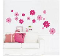 Fleurs roses mur Autocollant Accueil Décor Dessin animé Accueil Décoration Chambre Décalcomanies mur Art fond d'écran Beau mural art déco