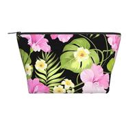 Fleurs Roses Tropicales et Palmiers de la Jungle, Trousse de Toilette Trousse de Maquillage Sac à cosmétiques Trousse de Toilette de Voyage Portable