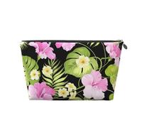 Fleurs Roses Tropicales et Palmiers de la Jungle, Trousse de Toilette Trousse de Maquillage Sac à cosmétiques Trousse de Toilette de Voyage Portable
