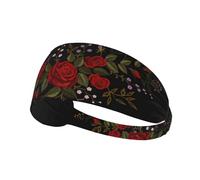 Fleurs Roses Westernch,Bandeau de Sport Unisexe, Bandeau élastique Multi-usages pour Cheveux