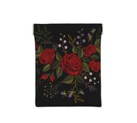 Fleurs Roses Westernch, Sac de Rangement pour Femmes, Portefeuille supérieur à Presser, Petit Porte-Monnaie, Pochette de Changement