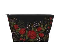 Fleurs Roses Westernch, Trousse de Toilette Trousse de Maquillage Sac à cosmétiques Trousse de Toilette de Voyage Portable