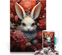 Fleurs Rouges de Lapin Puzzles de 1000 pièces pour Adultes Staycation Tuer Le Temps Car C'est Un pour Toute la Famille 38x26cm