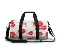 Fleurs Rouges Sac De Sport Gym Sac De Voyage Sac W nd Duffel Bag pour Camping Randonnée Voyage 45x23x23cm
