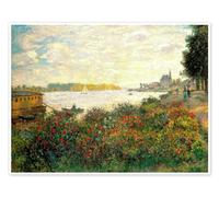 Fleurs rouges sur les bords de Seine à Argenteuil Poster de Claude Monet 18 x 13 cm Tableaux Décoration murale