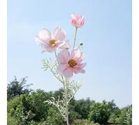 Fleurs sauvages artificielles, fleurs cosmos en soie, marguerites artificielles en soie, pour décoration de maison, cuisine, jardin (rose clair)