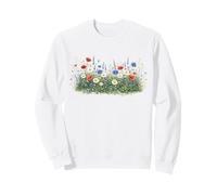 Fleurs Sauvages avec Marguerites botaniques Nature Florale Sweatshirt