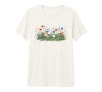 Fleurs Sauvages avec Marguerites botaniques Nature Florale T-Shirt Haut de Gamme