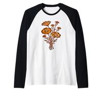 Fleurs Sauvages d'automne Orange brûlé botanique Cottagecore Art Manche Raglan