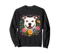 Fleurs Sauvages de Printemps colorées Pitbull Blanc Sweatshirt