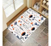 Fleurs Sauvages Feuilles Paillasson Interieur Entree 40 X 60 Cm, Plantes Abstraites Tapis D'Entrée Antidérapant Lavable en Machine, Tapis Sol Absorbantes Blanc pour Chien, Porte, Couloir