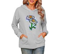 Fleurs Sauvages Floral 3D Imprimé Cagoule Femmes Polaire Sweatshirts Manches Longes Pullover Vêtements De Sport Hauts
