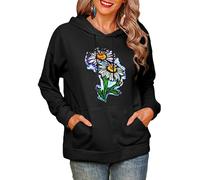 Fleurs Sauvages Floral 3D Imprimé Cagoule Femmes Polaire Sweatshirts Manches Longes Pullover Vêtements De Sport Hauts