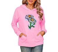 Fleurs Sauvages Floral 3D Imprimé Femmes Cagoule Décontracté À Capuche Polaire Sweatshirt Veste Hauts avec Poche