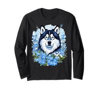 Fleurs sauvages Malamute et myosotis d'Alaska Manche Longue