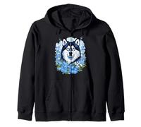 Fleurs sauvages Malamute et myosotis d'Alaska Sweat à Capuche