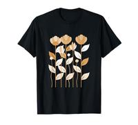 Fleurs Sauvages Tan Color Graphic T-Shirt