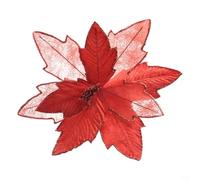 Fleurs scintillantes artistiques pour rehausser l'esthétique de votre sapin de Noël (Rouge) 30 cm