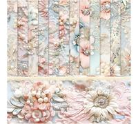 Fleurs Scrapbooking Papier, 24 Feuilles Papier Scrapbooking Floral, 15 x 15 cm Papier Décoratif Scrapbooking Papier à Motif Scrapbooking Accessoires pour Journal, Carnet, DIY Album, Artisanat