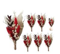 Fleurs Séchées - 6 Mini Bouquets De Fleurs Séchées, Style Bohème, Articles De Décoration D'intérieur Rustique, Pièces D'arrangement Floral, Superbe Pièce Maîtresse De Fête De Mariage | Ornement