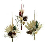 Fleurs séchées Arrangements pour décoration funéraire Matériaux naturels Assortiment de fleurs de deuil 24pcs