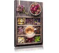 fleurs séchées dans boîte de cadre rustique Format: toile 100x70auf, XXL énormes Photos complètement encadrés par la civière, l'impression de l'image Art mural avec cadre, moins cher que peintures à l'huile et de l'image, aucune affiche ou poster