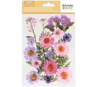 Fleurs séchées et pressées - Roses et Mauves - 18 pcs