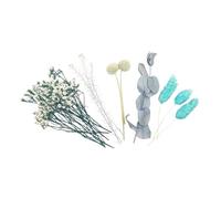 Fleurs séchées - Ton Bleu - 10 pièces - jusqu'à H 13 cm Environ - Herbes, épis, Bouquet, séchés, bohème, Esprit, Nature, Campagne, Offrir, Cadeaux, fête des mères, noël, Anniversaire,
