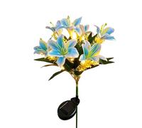 Fleurs solaires d'extérieur étanches | Sept Têtes Lys Artificiel Éclairage Décor avec Piquet | Luminaires solaires imperméables pour allées,pour Mariage Balcon Allée Parc Terrasse Cour Patio Jardin